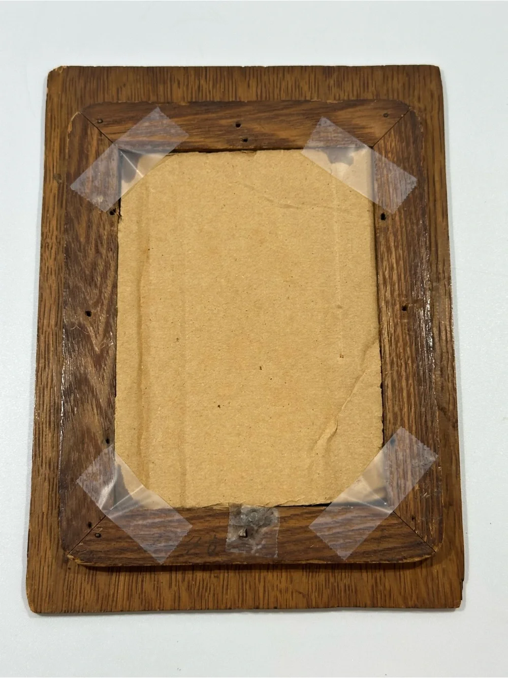 Vintage Carved Solid Wood Oval Picture Frame Floral Folk Art Cottage 4x6  READ